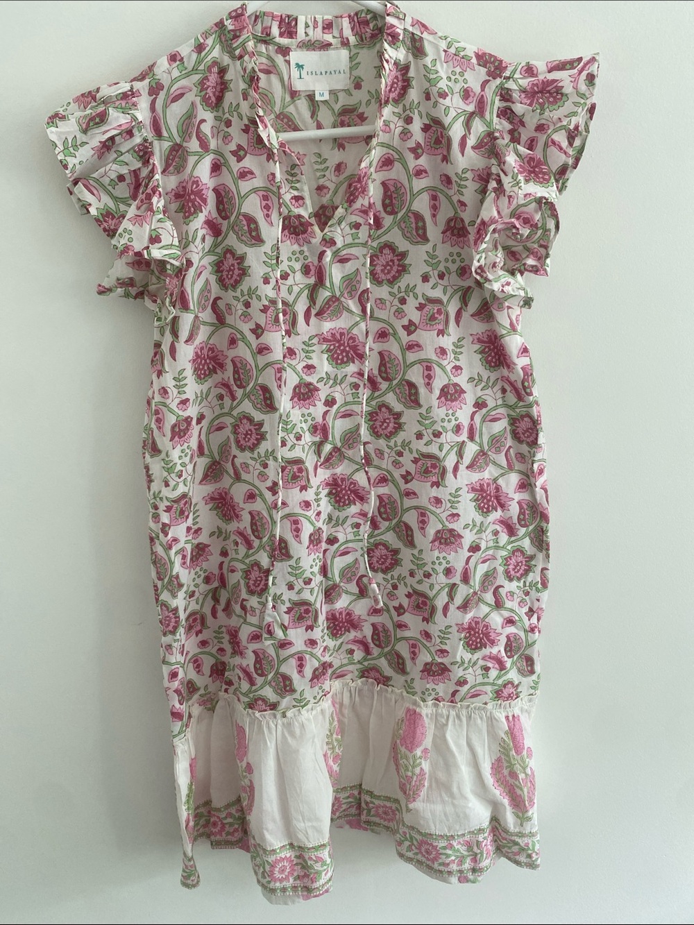 Islapayal Floral Floral Ruffle Tiered Botanical Dress Medium